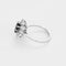 Bague 52.5 Bague marguerite en or blanc 18K, saphir 1,10 ct et diamants 58 Facettes DIE1840
