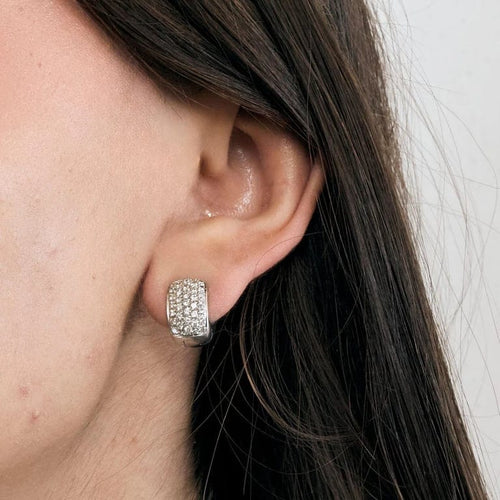 Boucles d'oreilles Boucles d'oreilles en or blanc 18 carats et diamants 0,45 ct 58 Facettes GU192