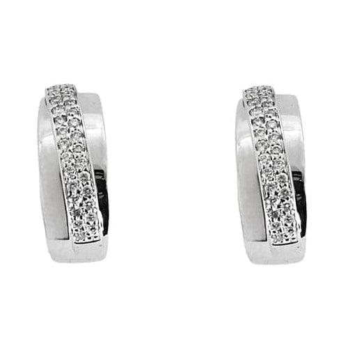 Boucles d'oreilles Boucles d'oreilles anneaux en or blanc 18K et diamants 58 Facettes ALE5012X2
