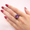 Bague 52.5 Bague cocktail en or jaune, améthyste et tsavorites 58 Facettes 33247