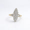 Bague 54 Bague marquise en or jaune et or blanc 18 carats, diamants 58 Facettes 34598