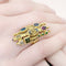 Bague 53 Bague architecturale en or jaune 18 carats et pierres fines polychromes 58 Facettes 34550