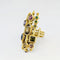 Bague 53 Bague architecturale en or jaune 18 carats et pierres fines polychromes 58 Facettes 34550