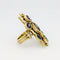 Bague 53 Bague architecturale en or jaune 18 carats et pierres fines polychromes 58 Facettes 34550