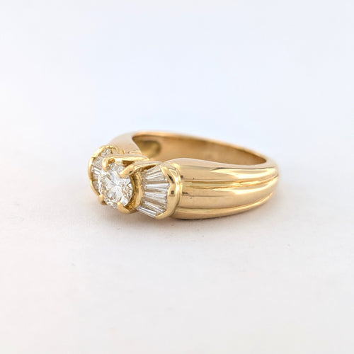 Bague 57 Vintage - Bague en or jaune 18 carats et diamants 58 Facettes 32184
