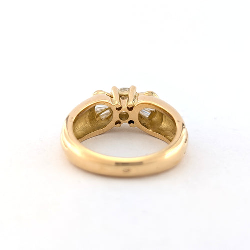 Bague 57 Vintage - Bague en or jaune 18 carats et diamants 58 Facettes 32184