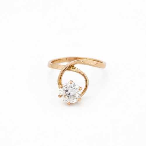 Bague 53 Bague solitaire en or jaune 18 carats et diamant 58 Facettes 33781