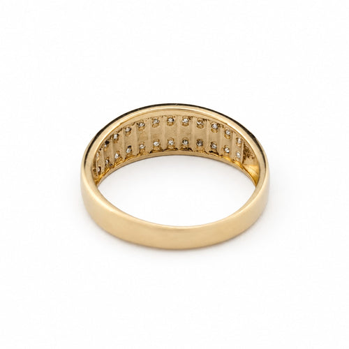 Bague 52 Bague double rang en or jaune et diamants 58 Facettes 34509