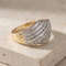 Bague 57 Ring en or jaune 585 avec diamants 58 Facettes 2184