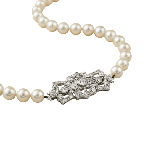 Collier Broche Art déco avec chaîne de perles 58 Facettes 2151