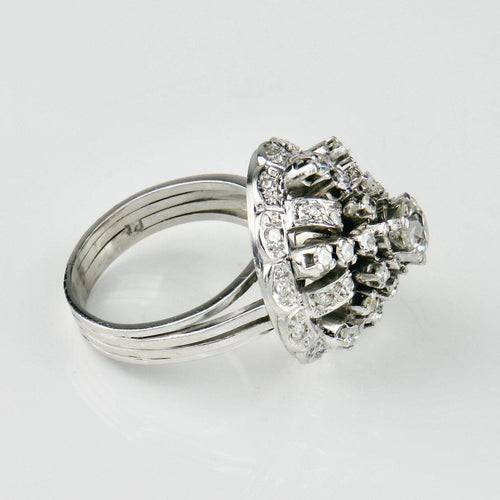 Bague 59 Platinring - Bague en platine diamants 58 Facettes 1841