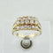 Bague 56 Bague cocktail en or jaune 750 pavée de trois rangées de diamants 58 Facettes 1828