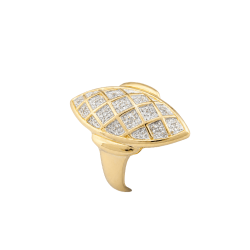 Bague 52 Bague marquise en or jaune 18 carats et diamants 58 Facettes 34515
