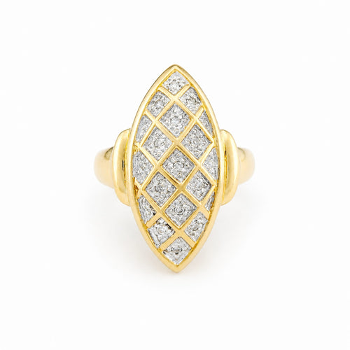 Bague 52 Bague marquise en or jaune 18 carats et diamants 58 Facettes 34515