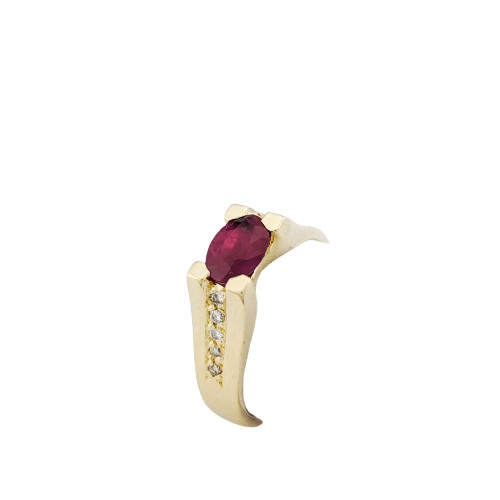 Bague 53 Bague en or jaune, rubis et diamants 58 Facettes 34543