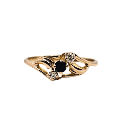 Bague 52 Bague saphir et diamants en or rose 18 carats 58 Facettes 470