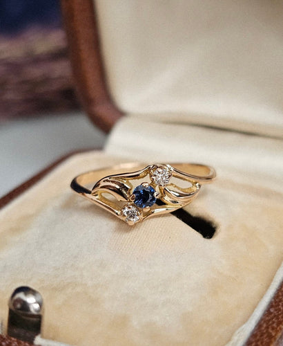 Bague 52 Bague saphir et diamants en or rose 18 carats 58 Facettes 470