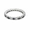 Bague 53 Alliance américaine en or gris 750 sertie de diamants et saphirs 58 Facettes NAR0073