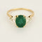 Bague 61 Bague solitaire en or jaune 18K avec émeraude et diamants trillion 58 Facettes LEN1849X3