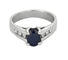 Bague 52 Bague jonc en or blanc 18K avec saphir 0,70 ct et diamants 58 Facettes DIE1709