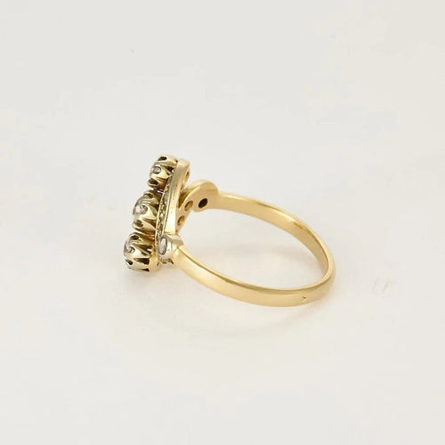 Bague 54.5 Bague ancienne en or jaune et or blanc 18K et diamants 58 Facettes LAV1851