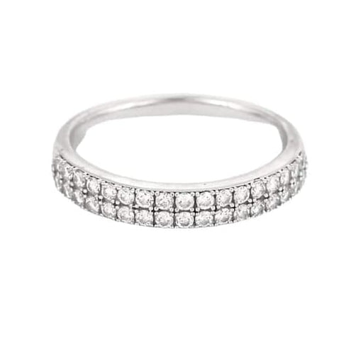 Bague 53 Alliance semi-pavée en or blanc 18K et diamants 0,68 ct 58 Facettes CLA0366