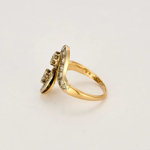 Bague 53 Bague Toi & Moi en or jaune et gris avec diamants 58 Facettes LOR3526