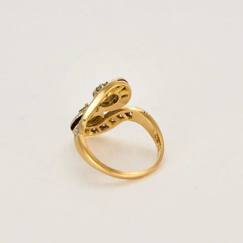 Bague 53 Bague Toi & Moi en or jaune et gris avec diamants 58 Facettes LOR3526