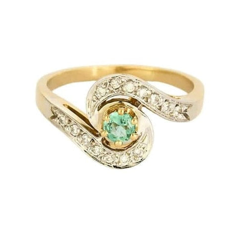 Bague 56.5 Bague en or jaune et gris 18K avec topaze et diamants 58 Facettes ROD3526