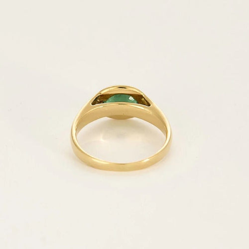 Bague 50.5 Bague en or jaune 18K avec émeraude 0,45 ct et diamants 58 Facettes COMP0989