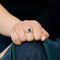 Bague 54.5 Bague en or jaune 18K avec saphirs et diamants 58 Facettes SMA0067
