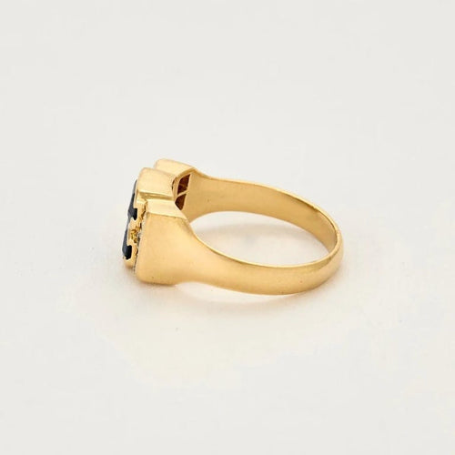 Bague 54.5 Bague en or jaune 18K avec saphirs et diamants 58 Facettes SMA0067