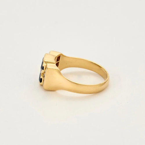 Bague 54.5 Bague en or jaune 18K - Saphirs et diamants 58 Facettes SMA0067