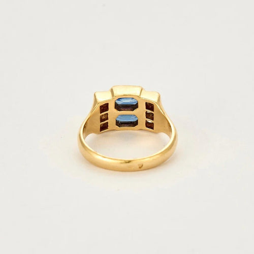 Bague 54.5 Bague en or jaune 18K - Saphirs et diamants 58 Facettes SMA0067