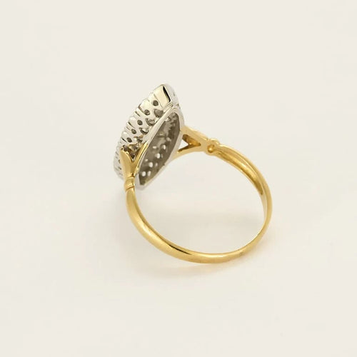 Bague 57 Bague marquise en or jaune et or blanc 18K sertie de diamants 58 Facettes MONTG0047