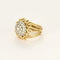 Bague 51 Bague dôme ajourée en or jaune et blanc 18K avec diamants 58 Facettes SEN2429X2