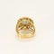 Bague 51 Bague dôme ajourée en or jaune et blanc 18K avec diamants 58 Facettes SEN2429X2