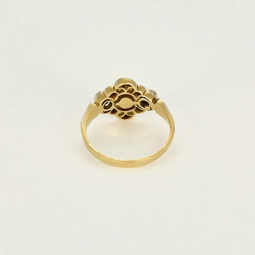 Bague 50.5 Bague de jeune fille en or jaune et or blanc 18K, diamants et perle de culture 58 Facettes SQU3784X5