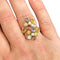 Bague 59 Bague florale en or jaune 18 carats, diamants et pierres fines multicolores 58 Facettes 237