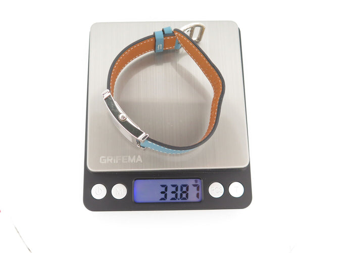 Montre Hermès Heure H GM HH1.510 - Montre quartz 34 mm en acier et cuir bleu 58 Facettes 272965