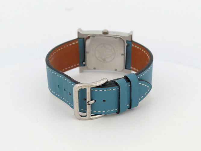 Montre Hermès Heure H GM HH1.510 - Montre quartz 34 mm en acier et cuir bleu 58 Facettes 272965