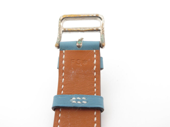 Montre Hermès Heure H GM HH1.510 - Montre quartz 34 mm en acier et cuir bleu 58 Facettes 272965