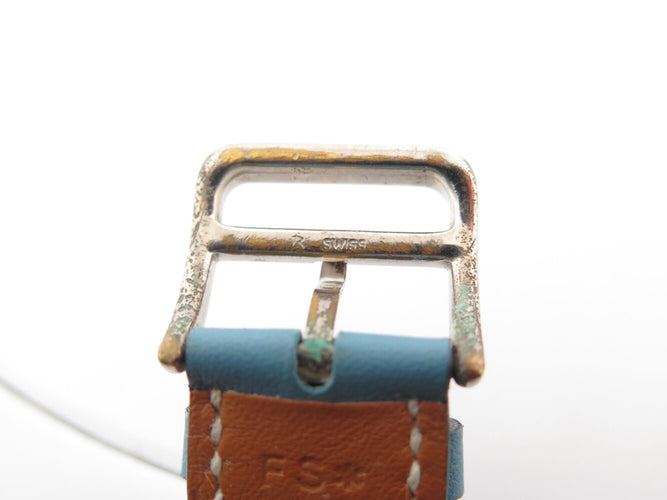 Montre Hermès Heure H GM HH1.510 - Montre quartz 34 mm en acier et cuir bleu 58 Facettes 272965