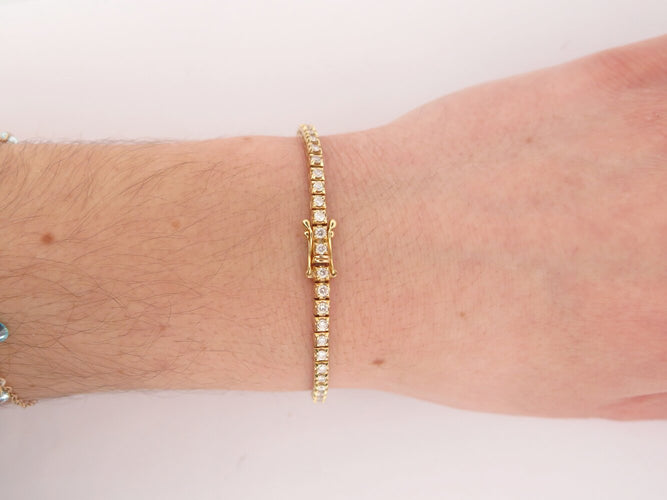 Bracelet Mauboussin Tu es ma rivière d'amour - Bracelet en or jaune 18k et diamants 2 ct 58 Facettes 272530