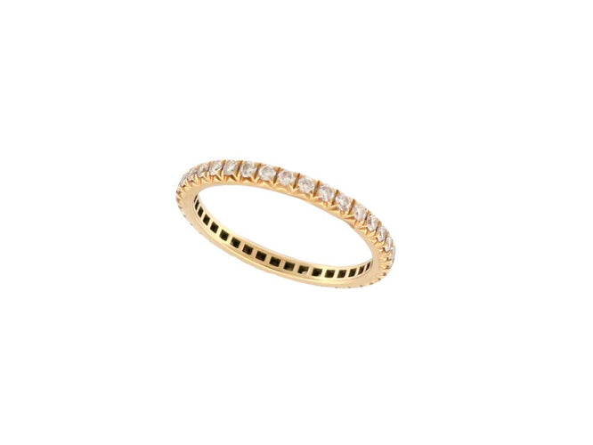 Bague 54 INEDIT - Alliance américaine en or jaune 18k et diamants 0,6 ct T54 58 Facettes 272775