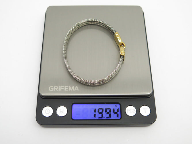 Bracelet FRED Force 10 - Bracelet câble en acier et or jaune 18k, 18 cm 58 Facettes 272738