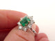 Bague 51 Bague marguerite T51 en or blanc 18k avec émeraude et diamants 58 Facettes 272543