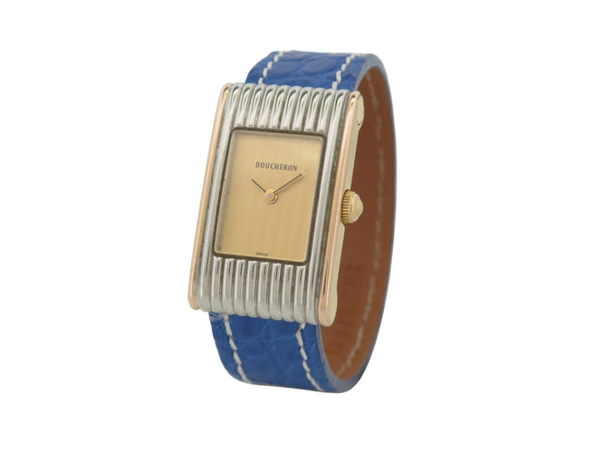 Montre Boucheron Reflet - Montre quartz 28 mm en acier et or jaune 18k 58 Facettes 272246