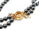 Collier Collier double rangs perles d'hématite noires en or jaune 18k et diamants 0,67 ct 58 Facettes 272071