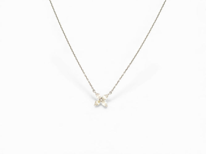 Collier Tiffany & Co Victoria - Collier fleur en platine et diamants 0,32 ct 58 Facettes 271712